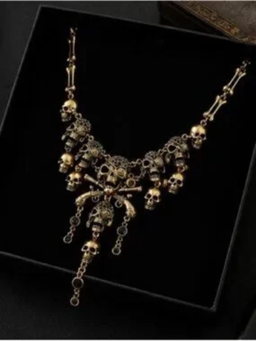 Gold Skull Statement Necklace
